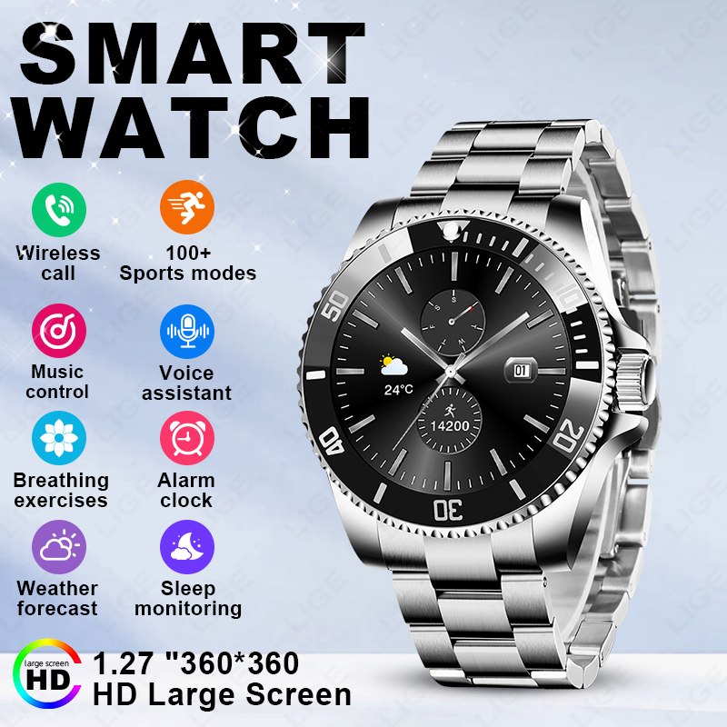 Luxury Watch Arabic - Relógio Inteligente LIGE 2026 com Tela