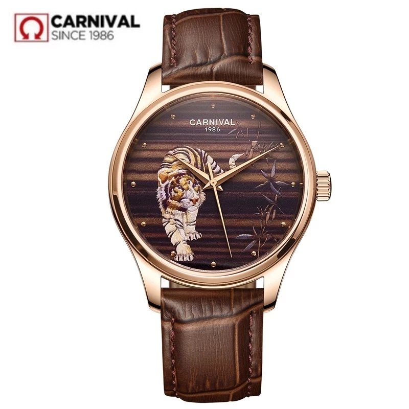 Zodiac Luxury Watch - CARNIVAL-Relógio mecânico masculino série tigre zodiac,