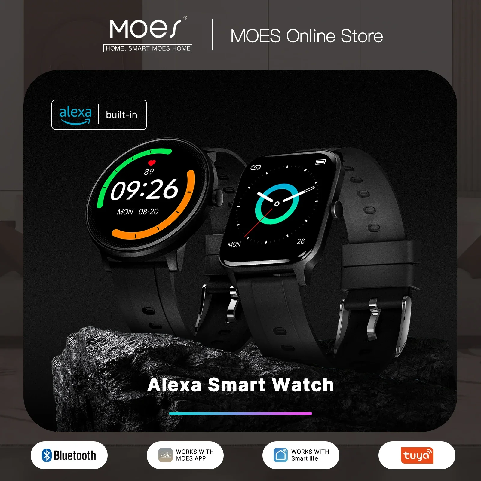 Open Heart Watch - MOES-Smart Watch com Built-in Fitness Tracker,