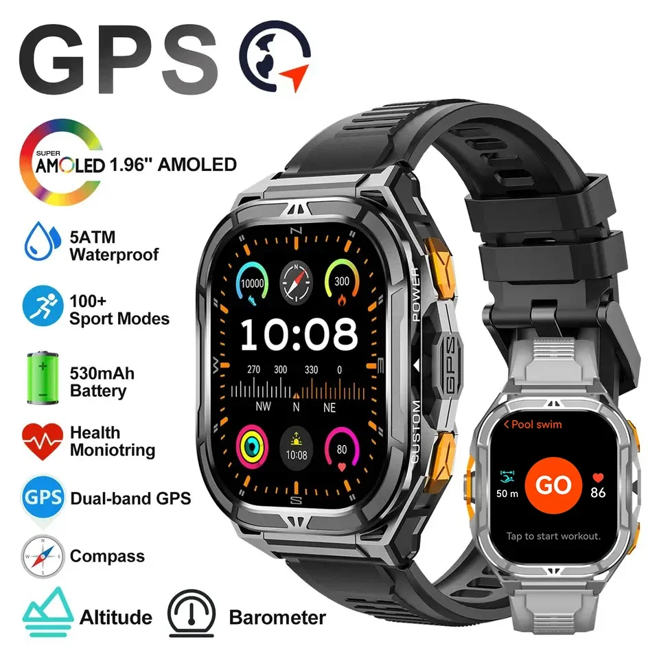 Luxury Watch Arabic - Smartwatch de Luxo AMOLED com GPS
