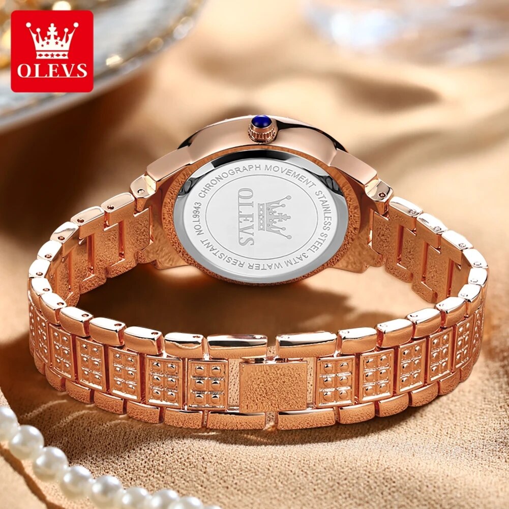 Olevs 9943 luxo todo diamante  - Luxury Watch Logos avaliação e preço