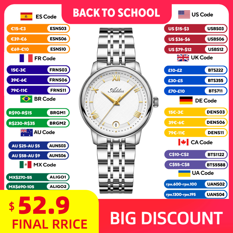 ADDIES Novo relógio feminino d - Luxury Watch Ladies avaliação e preço
