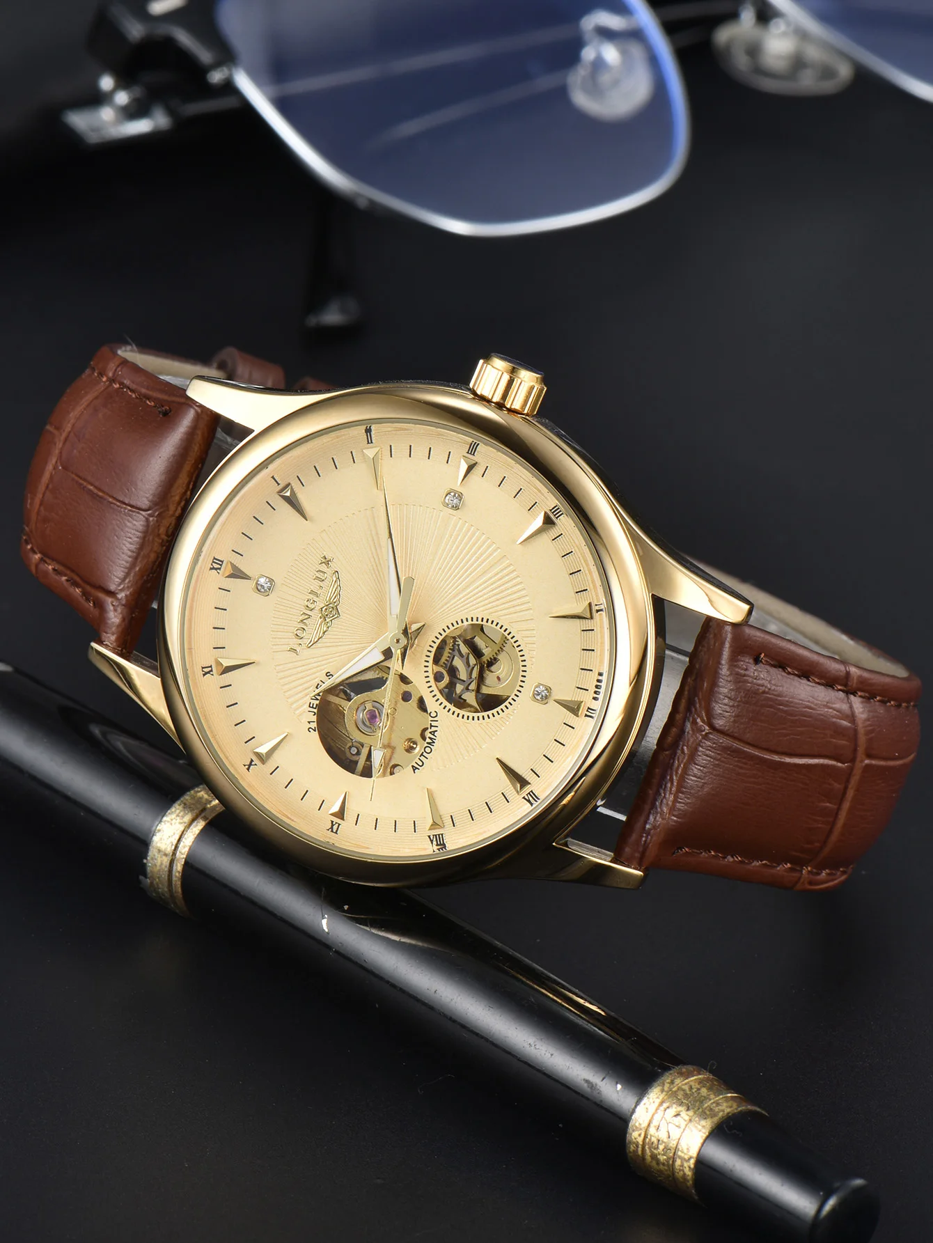 Relógio Automático LONGLUX Est - Open Heart Watch avaliação e preço